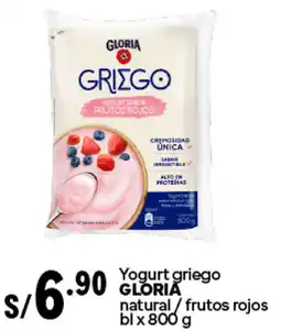 Plaza Vea Yogurt griego natural/frutos rojos bl x 800 g oferta