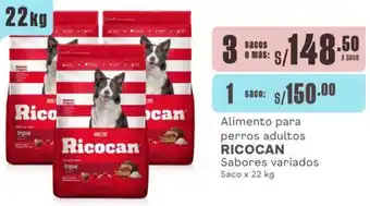 Makro Alimento para perros adultos RICOCAN Sabores variados Saco x 22kg oferta