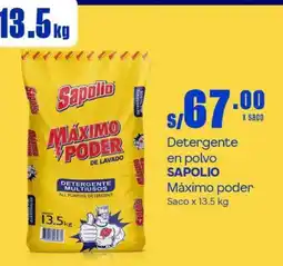 Makro Detergente en polvo SAPOLIO Máximo poder Saco x 13.5kg oferta