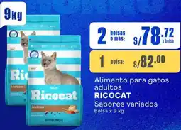 Makro Alimento para gatos adultos RICOCAT Sabores variados Bolsa x 9kg oferta