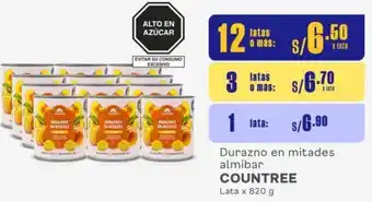 Makro Durazno en mitades almíbar COUNTREE Lata x 820g oferta