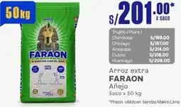 Makro Arroz extra FARAON Añejo Saco x 50kg oferta