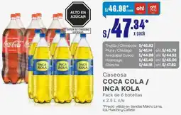 Makro Gaseosa COCA COLA / INCA KOLA Pack de 6 botellas x 2.5L oferta