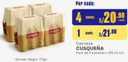 Makro Cerveza CUSQUEÑA Pack de 6 botellas x 310ml oferta