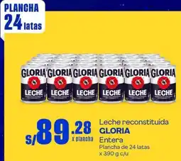 Makro Leche reconstituida GLORI Entera Plancha de 24 latas x 390g oferta