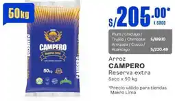 Makro Arroz CAMPERO Reserva Extra saco x 50kg oferta