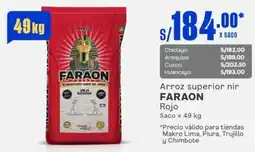 Makro Arroz superior nir FARAON Rojo Saco x 49kg oferta