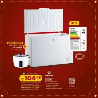 Carsa Indurama Congeladora CI-310BL + Olla Arrocera OAI-GR18 oferta