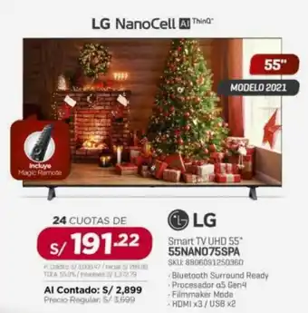 Carsa LG Smart TV UHD 55" 55NANO75SPA oferta
