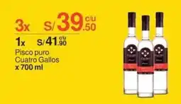 Metro Pisco puro Cuatro Gallos oferta