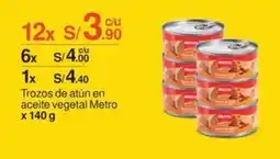 Metro Trozos de atún en aceite vegetal Metro oferta