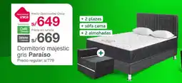 Tottus Dormitorio majestic gris Paraíso oferta