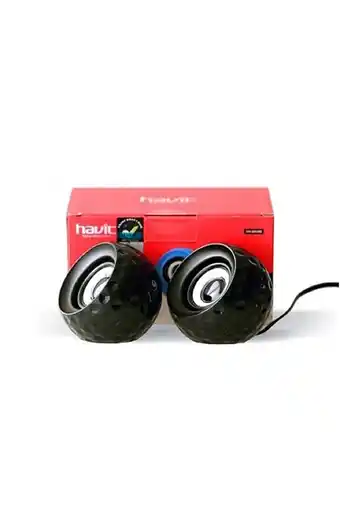 Tiendas EFE Parlante redondo alámbrico havit sk486 negro oferta