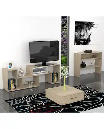 Tiendas EFE Rack extensible tv 40 + arrimo + mesa de centro tuhome - rovere oferta