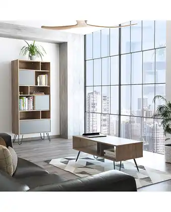 Tiendas EFE Biblioteca + mesa centro vassel tuhome - miel / plomo oferta