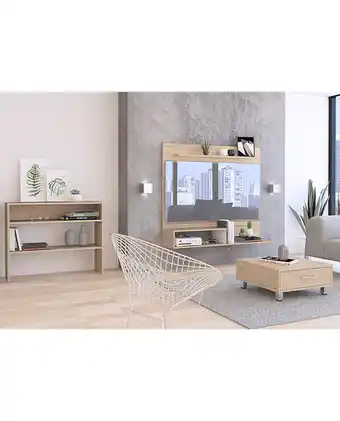 Tiendas EFE Panel tv 55 + arrimo + mesa de centro tuhome - rovere / blanco oferta