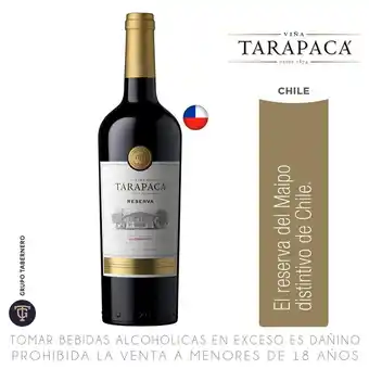 Tottus Vino tarapaca reserva carmenere oferta