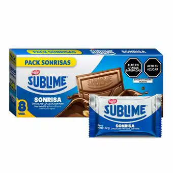 Tottus Chocolate sublime sonrisa c/lch mani caj 40gx8und oferta