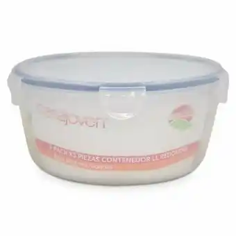 Tottus Pack x3 piezas contenedor ll redondo oferta