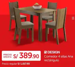 Wong Comedor 4 sillas Ana rectángulo oferta