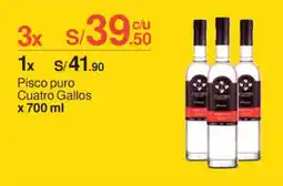 Metro Pisco puro Cuatro Gallos oferta