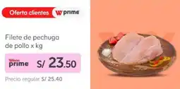 Wong Filete de pechuga de pollo oferta
