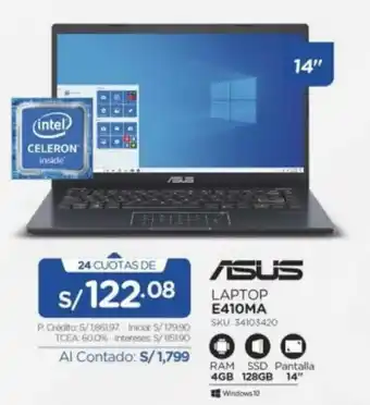El Gallo Más Gallo Asus Laptop E410MA oferta