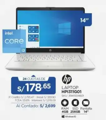 El Gallo Más Gallo HP Laptop HPI311G01 oferta