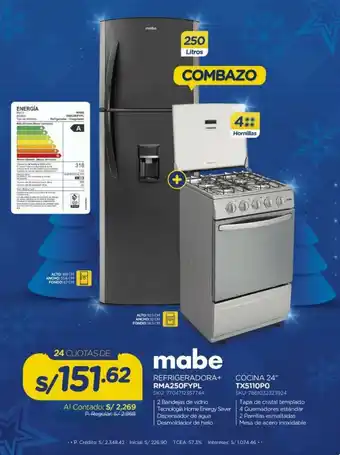 El Gallo Más Gallo Mabe Refrigeradora + Cocina 24" oferta