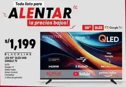 Plaza Vea BLACKLINE LED 55" QLED UHD Google TV oferta