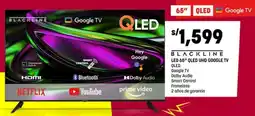 Plaza Vea BLACKLINE LED 65" QLED UHD Google TV oferta