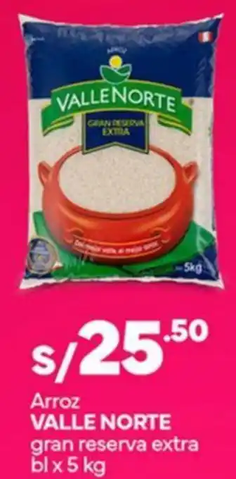 Plaza Vea VALLE NORTE arroz gran reserva extra oferta