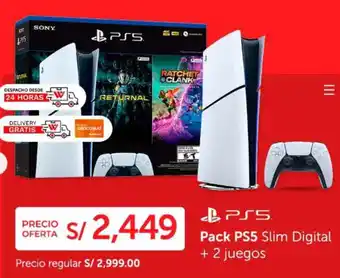 Wong Pack ps5 slim digital oferta