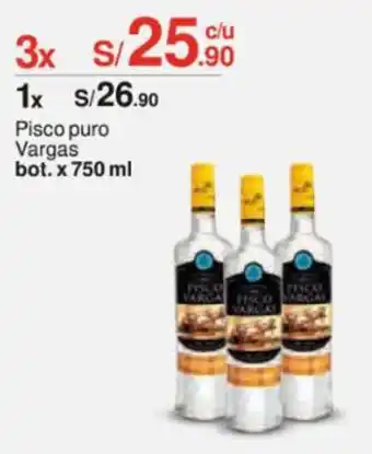 Metro Pisco puro Vargas oferta
