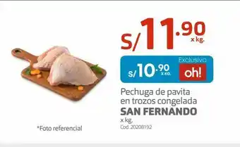 Makro Pechuga de pavita en trozos congelada san fernando oferta