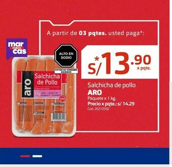 Makro Salchicha de pollo aro oferta