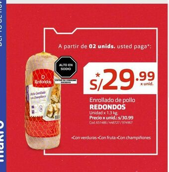 Makro Enrollado de pollo redondos oferta