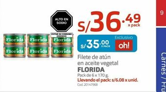 Makro Filete de atún en aceite vegetal florida oferta