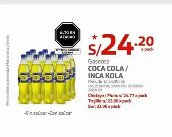 Makro Gaseosa coca-cola onca kola oferta