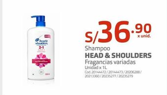 Makro Shampoo head & shoulders oferta