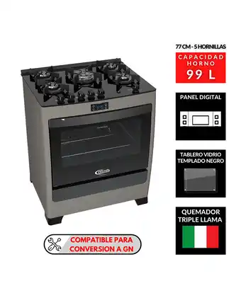 Tiendas EFE Cocina a gas klimatic suprema - gris visã³n oferta