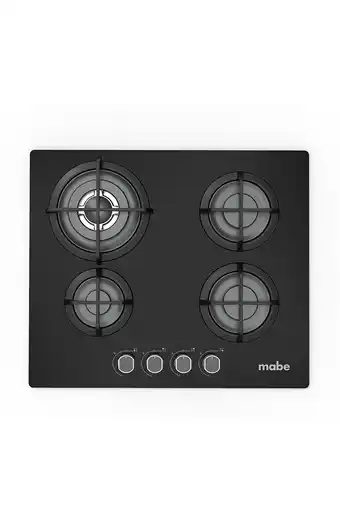 Tiendas EFE Encimera a gas mabe pm6045gv0 4 quemadores - vidrio negro oferta