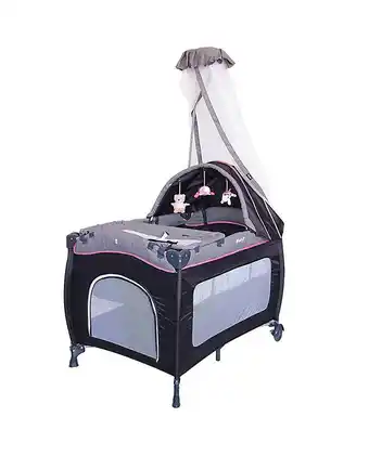 Tiendas EFE Cuna corral mecedora con cambiador rosa ebaby oferta