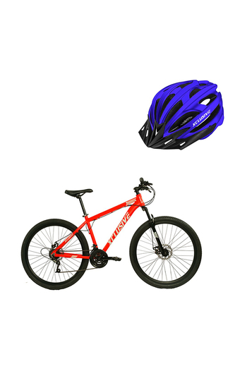 Tiendas EFE Bicicleta aluminio xclusive aro 29" rg freno disco hidráulico + casco azul c/l oferta