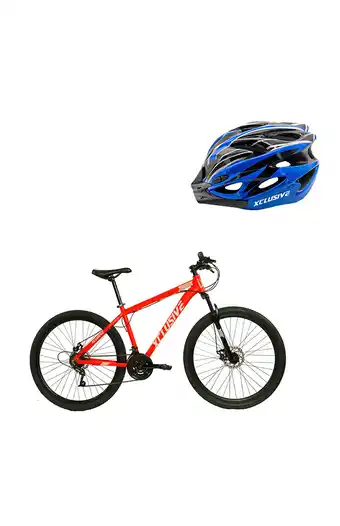 Tiendas EFE Bicicleta aluminio xclusive aro 29" rg freno disco hidráulico + casco azul l oferta