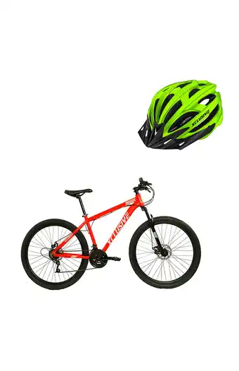 Tiendas EFE Bicicleta aluminio xclusive aro 29" rg freno disco hidráulico + casco verde c/l oferta