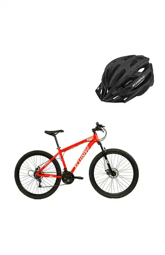 Tiendas EFE Bicicleta aluminio xclusive aro 27" rg freno disco hidráulico + casco negro c/l oferta