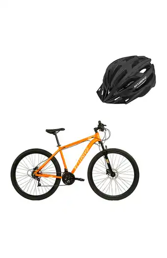 Tiendas EFE Bicicleta aluminio xclusive aro 29" nn freno disco hidráulico + casco negro c/l oferta