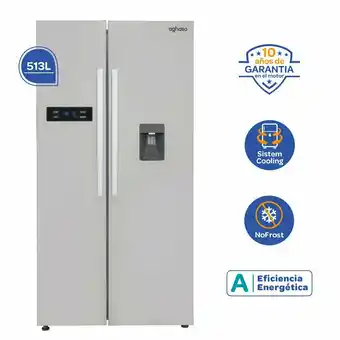 Tottus Refrigeradora side by side aghaso 513l oferta