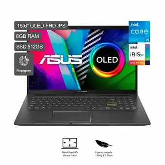 Tottus Nb 15 oled ci5 1135g7 8gb 512ssd w10 oferta